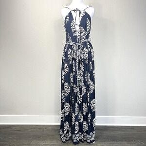 Miss Avenue Maxi Dress Size Medium Navy Boho Chic Resort Whimsigoth Fairy Beach